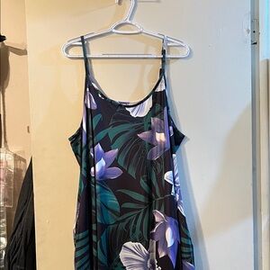 SHEIN Black and Purple Floral Maxi Dress